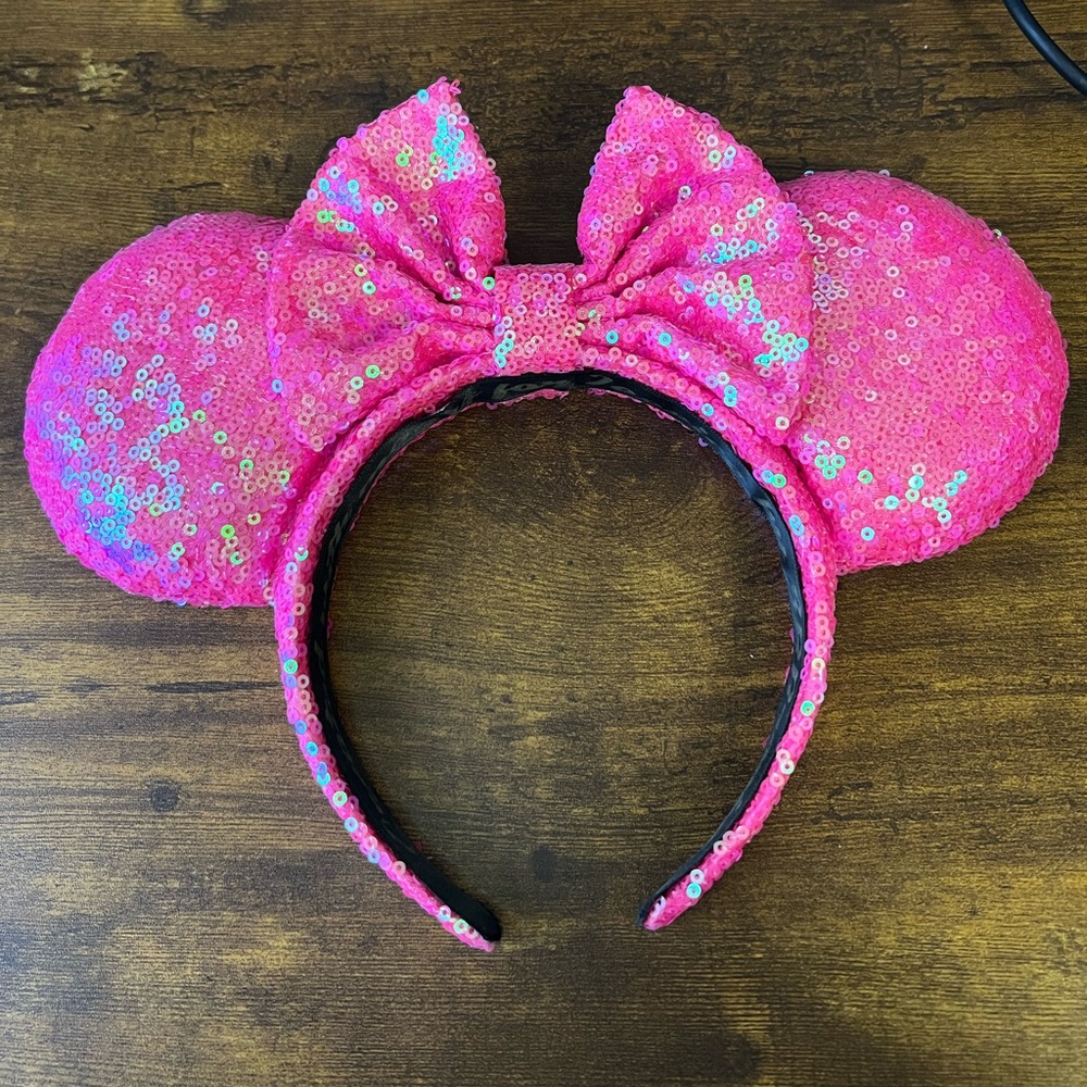 BBBrooke Pink Sequin Minnie Mouse Ears Headband